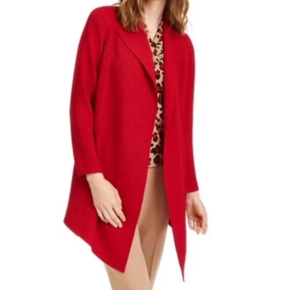 Anne Klein Women's Red Open Cardigan Sweater Sz s